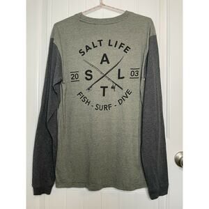 Salt Life Mens Pocket Long Sleeve Small Live Salty
